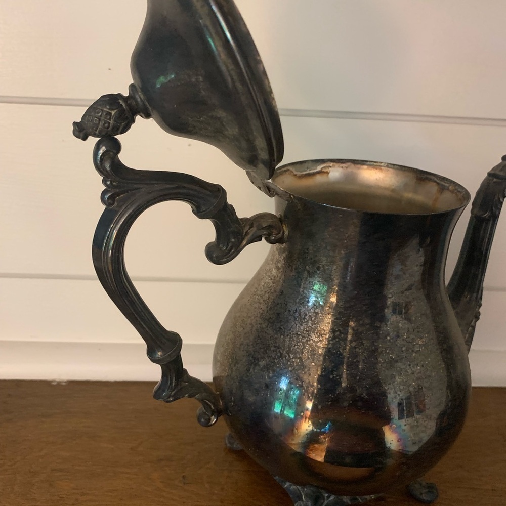 LS Co. Tea / Coffee Pot Silverplated 9" Tall- Uncleaned Patina!! - Picture 8 of 16